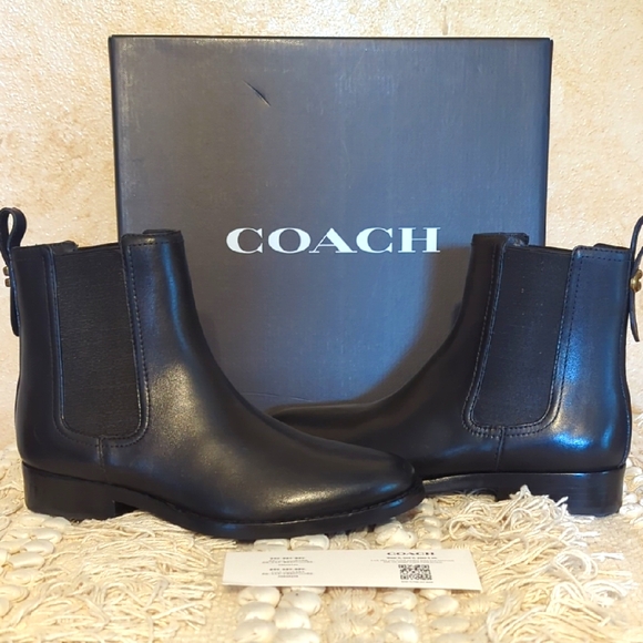 COACH NIB Leather Boots 6 - Picture 1 of 8